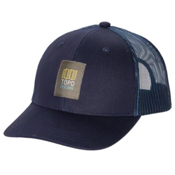 Topo Designs Trucker Hat Snapback Unisex Cotton Poly Blend Navy Durable - Picture 1 of 4